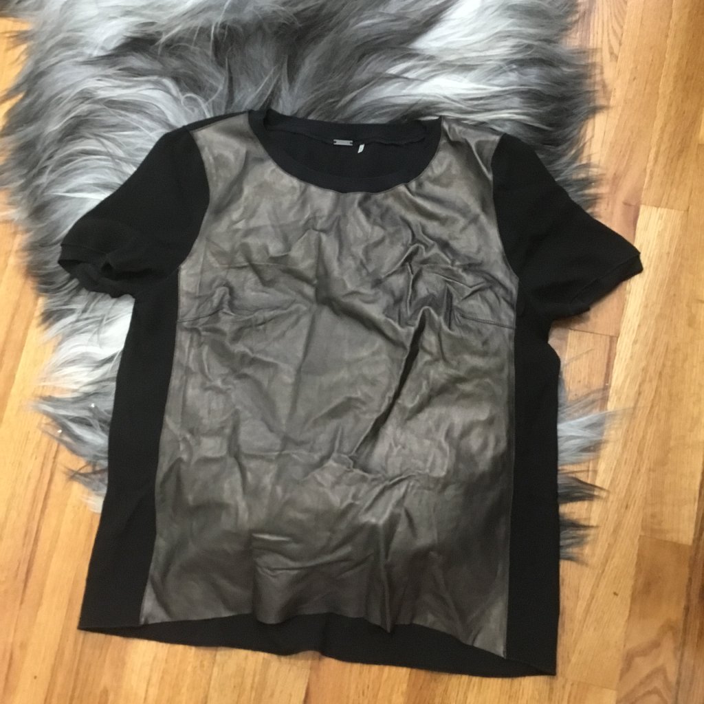 Tahari Leather Top Size Xl New $698.00
